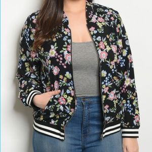 Plus Size Floral Jacket